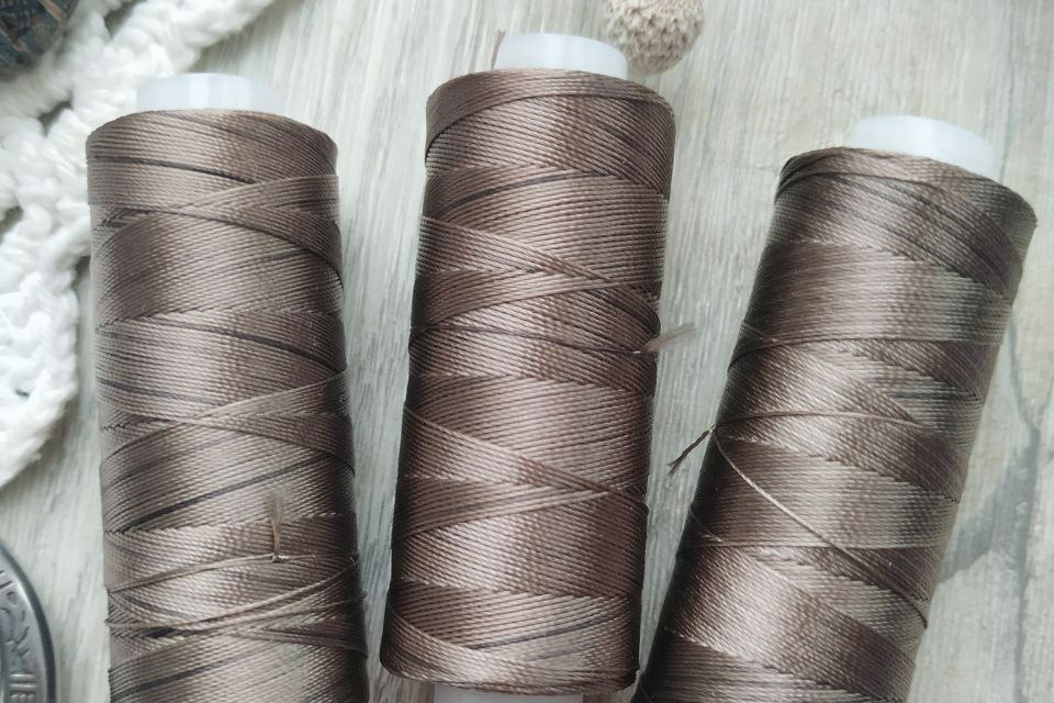 нитки для бисера капроновые коричневые