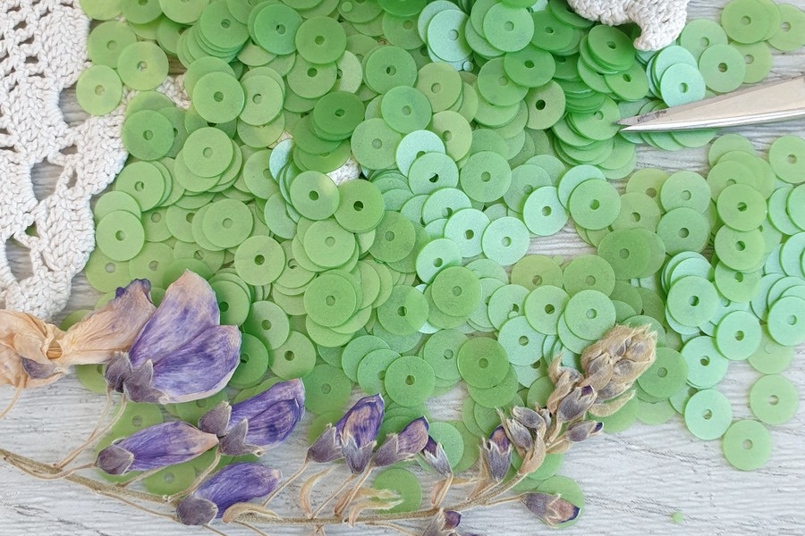 пайетки зеленые