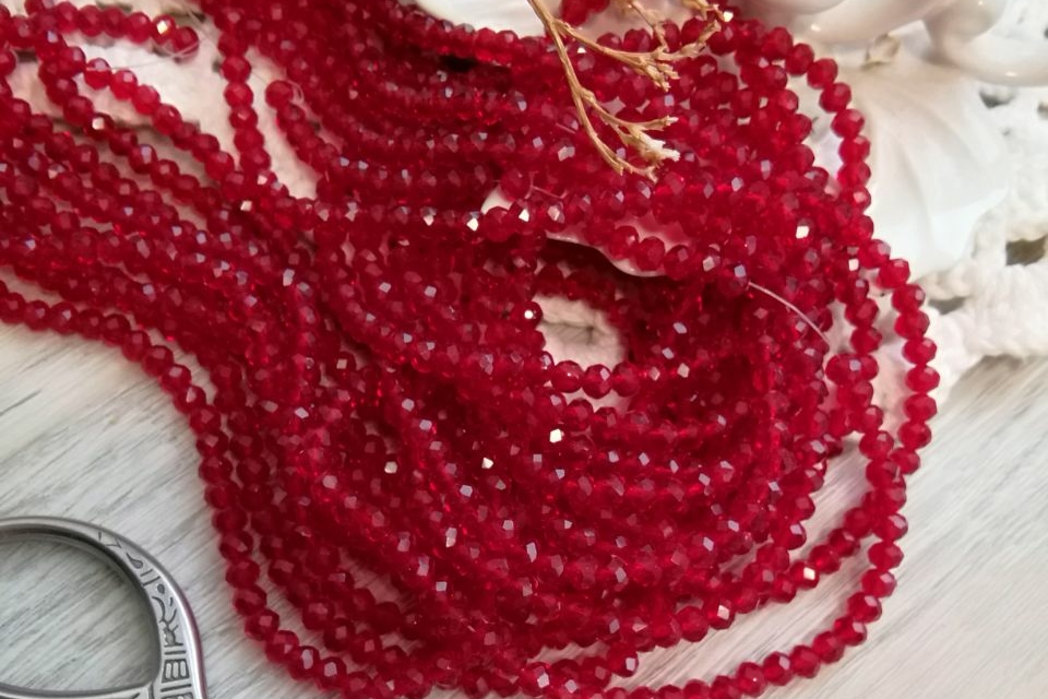 рондели темно-красные 4*3 мм
