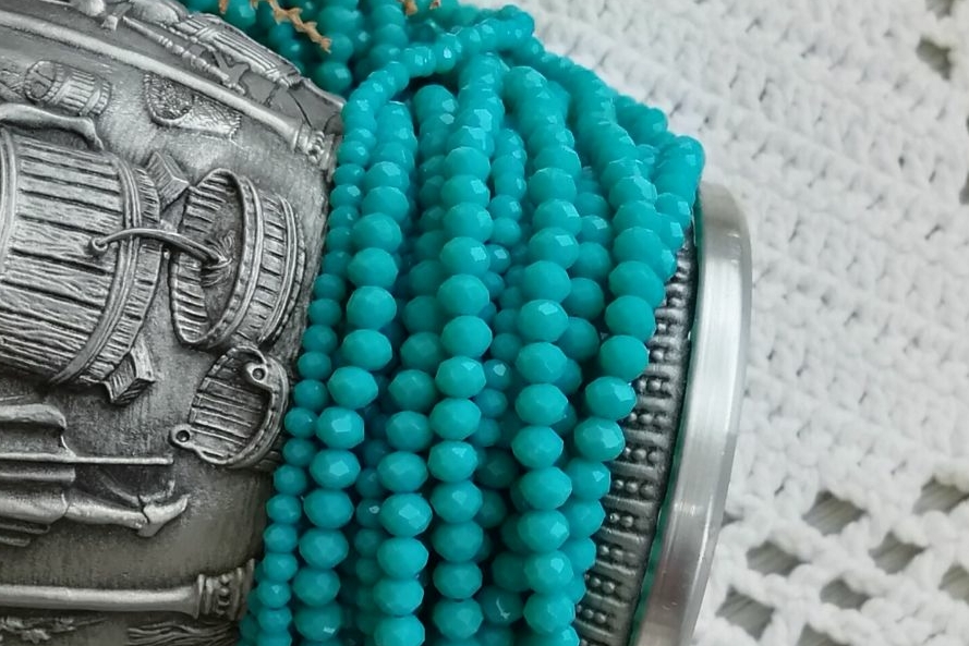 рондели бирюзовые