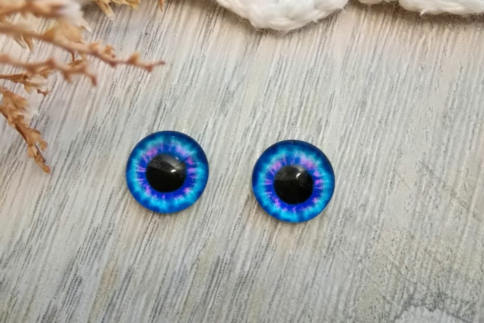 кабошоны глазки синие