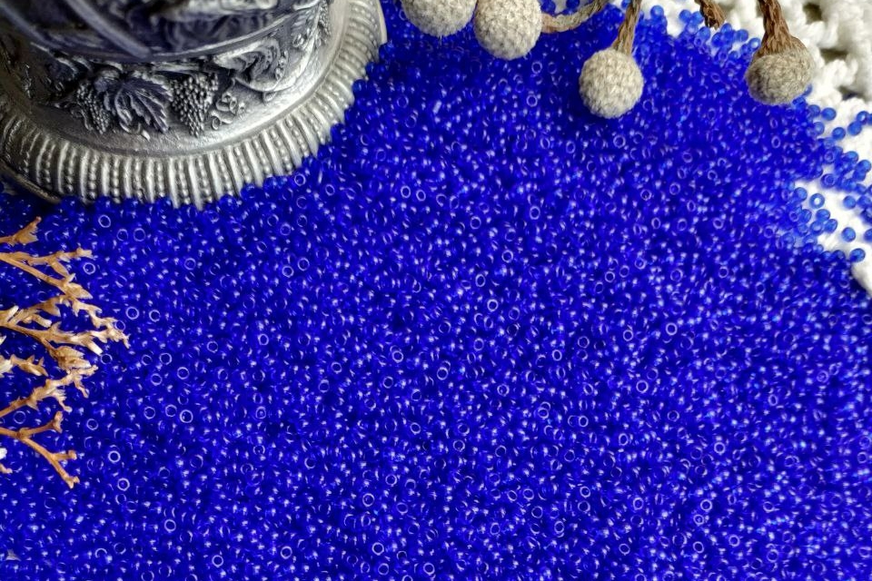 бисер чешский синий Яблонец