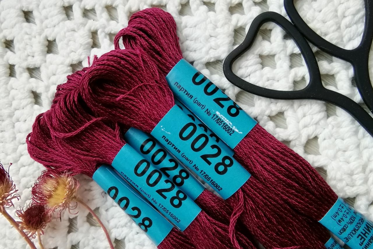 мулине Гамма хлопок 0028 бордовые