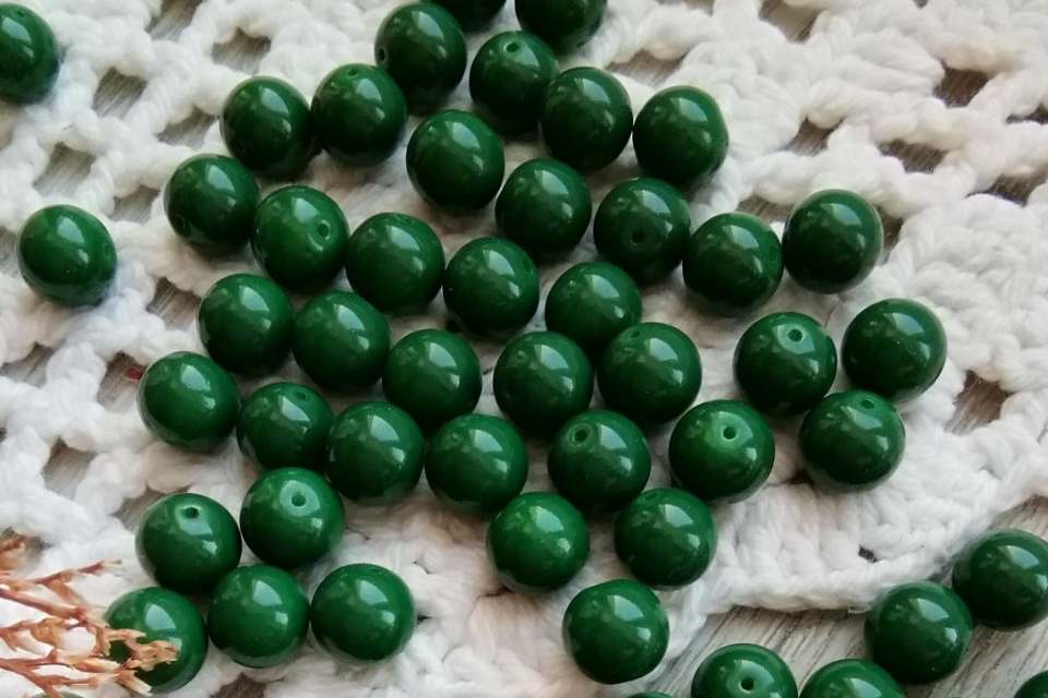 бусины майорка зеленые