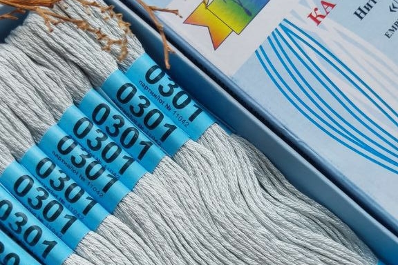 Нитки Гамма хлопок цвет серый, серебристый 0301