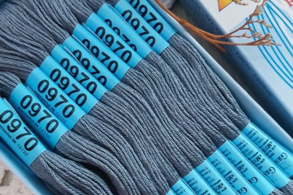 нитки мулине Гамма хлопок цвет серый 0970