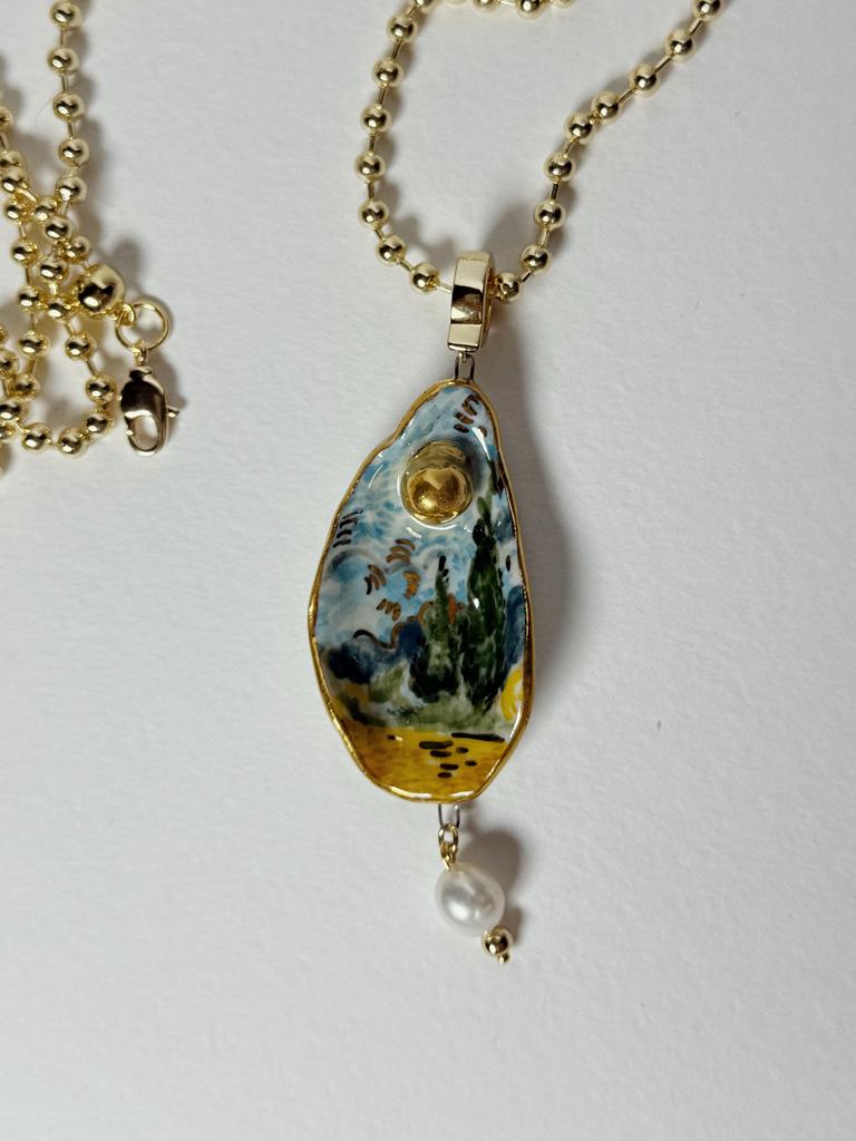 Устрица серия Ван Гог «Пшеничное поле с кипарисами»