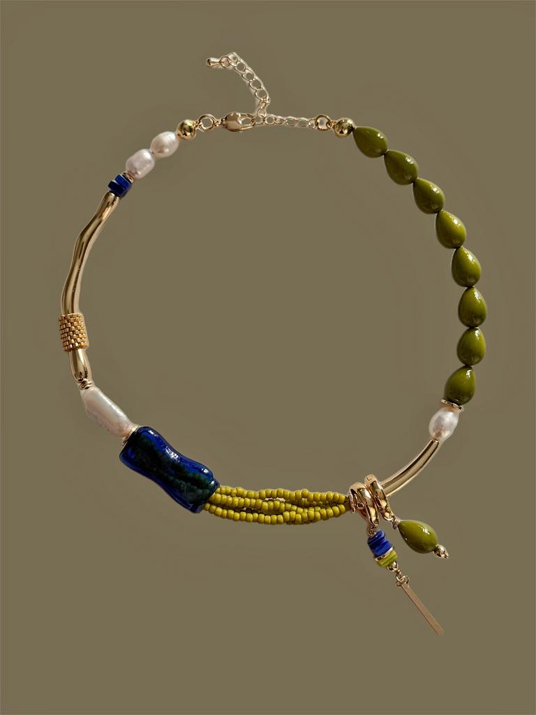 Чокер Glass & Beads (olive)