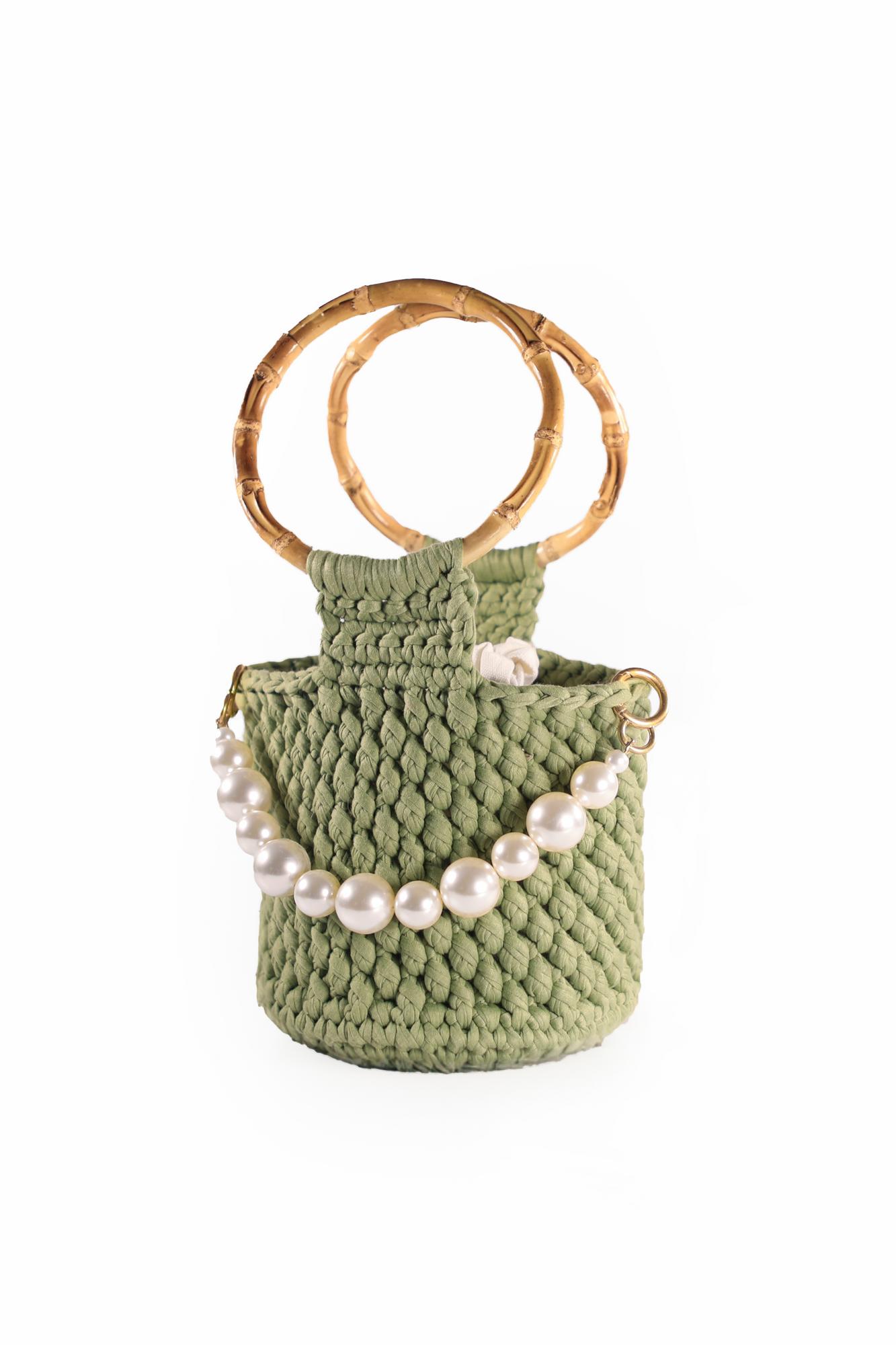 Зеленая сумка-ведро