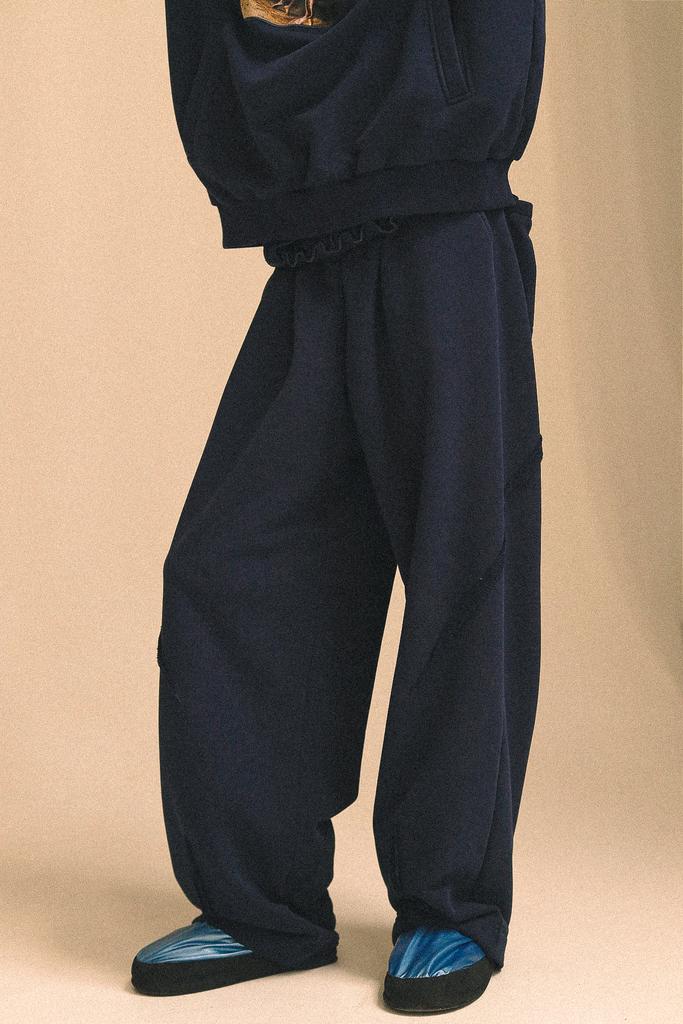 Брюки трикотажные зауженные,  синие