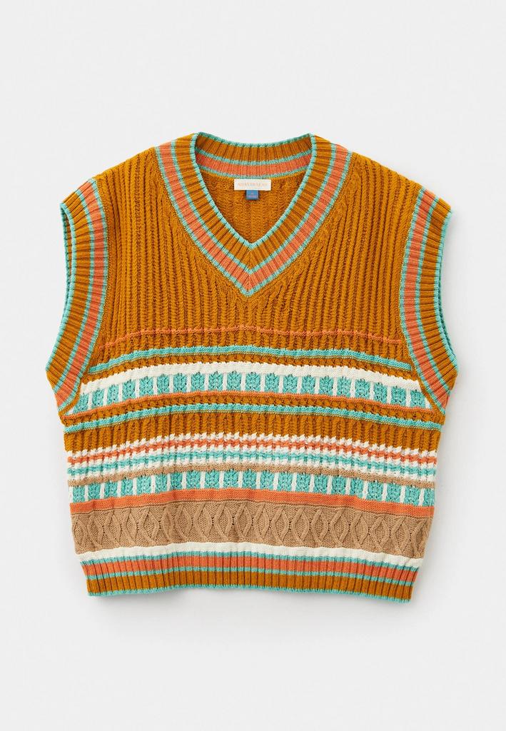 Жилет вязаный Кольца Сатурна, разноцветный