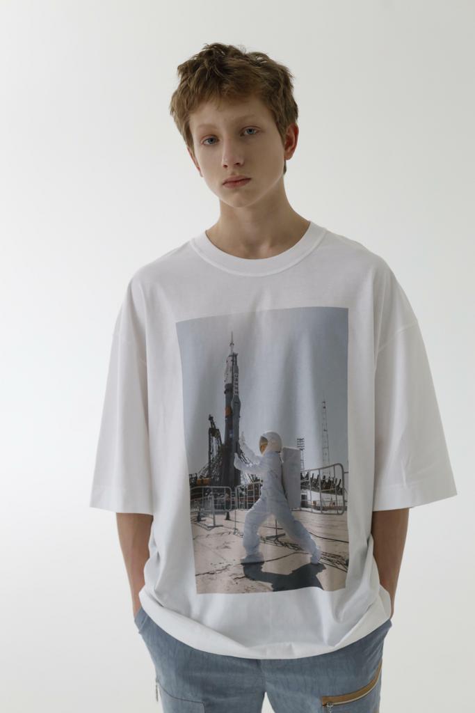 Футболка  "Байконур", молочная, adult size