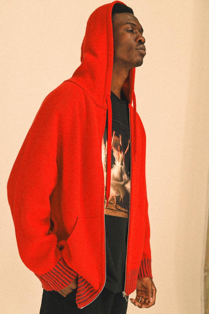 Вязаный худи Марс, оранжевый