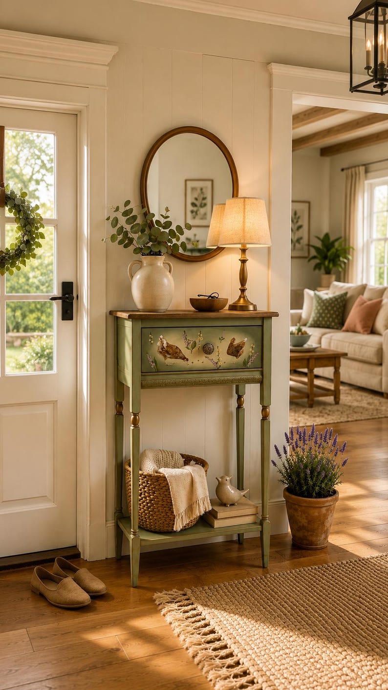 Sage Green Hen Accent Table