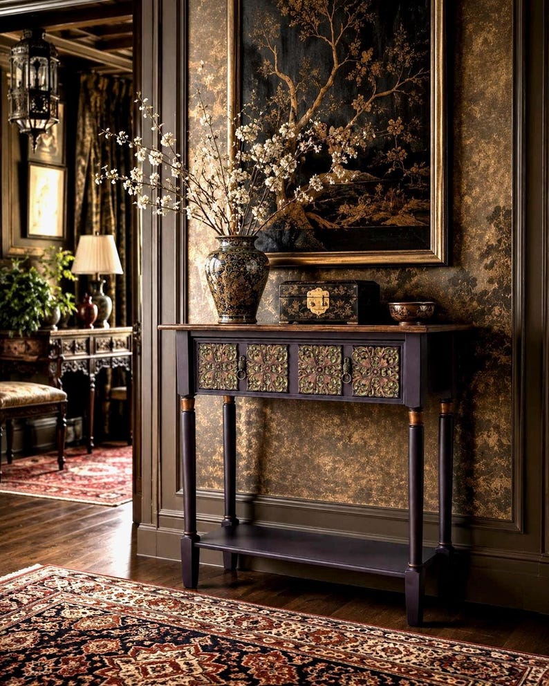 Deep Purple Carved Console