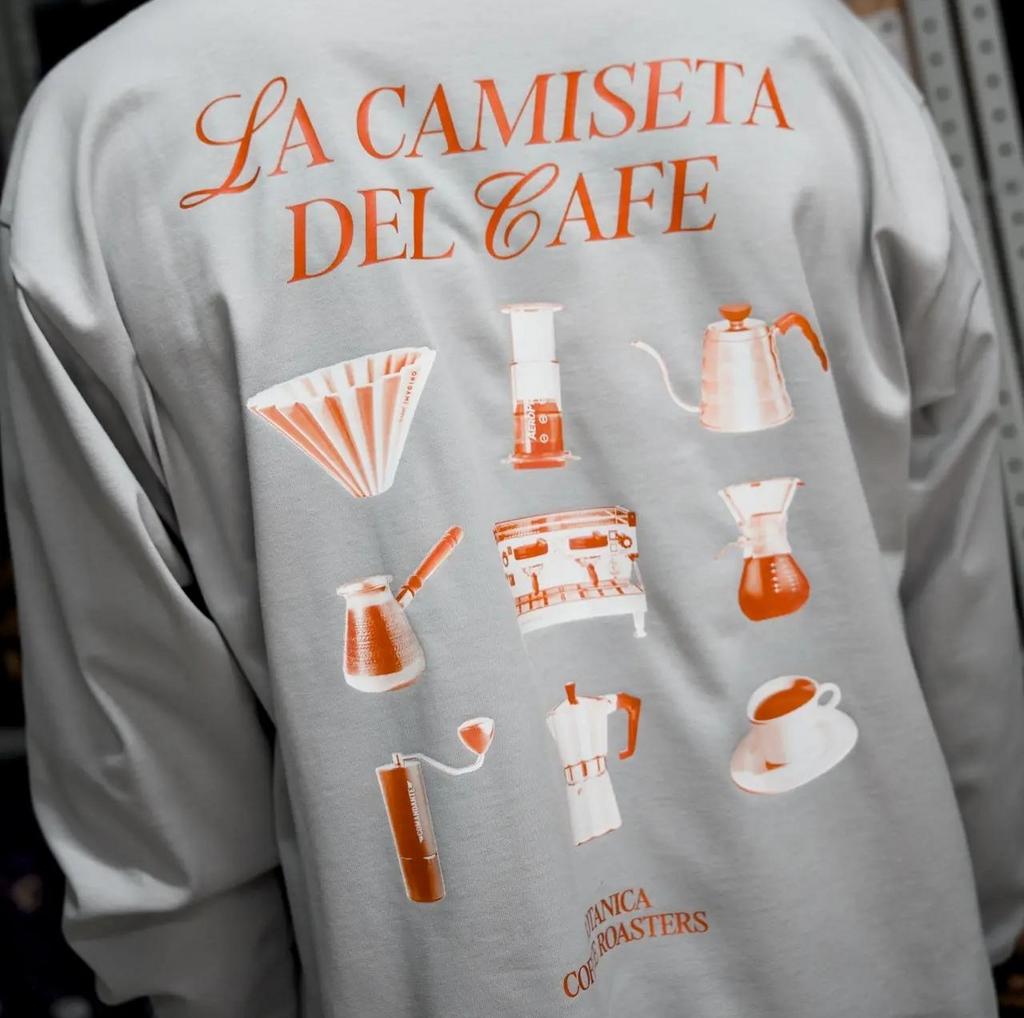 Лонгслив "La Camiseta Del Cafe", серый