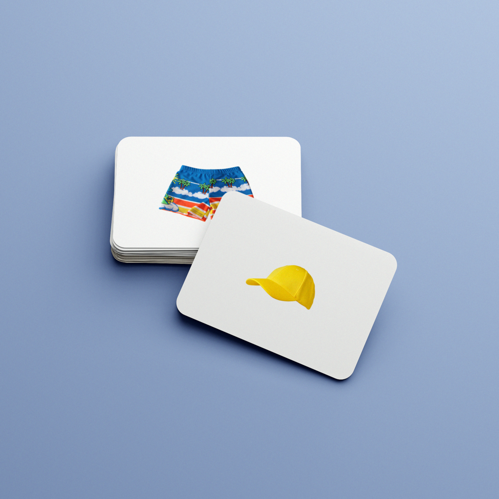 Летняя одежда. Набор развивающих карточек для детей Монтессори