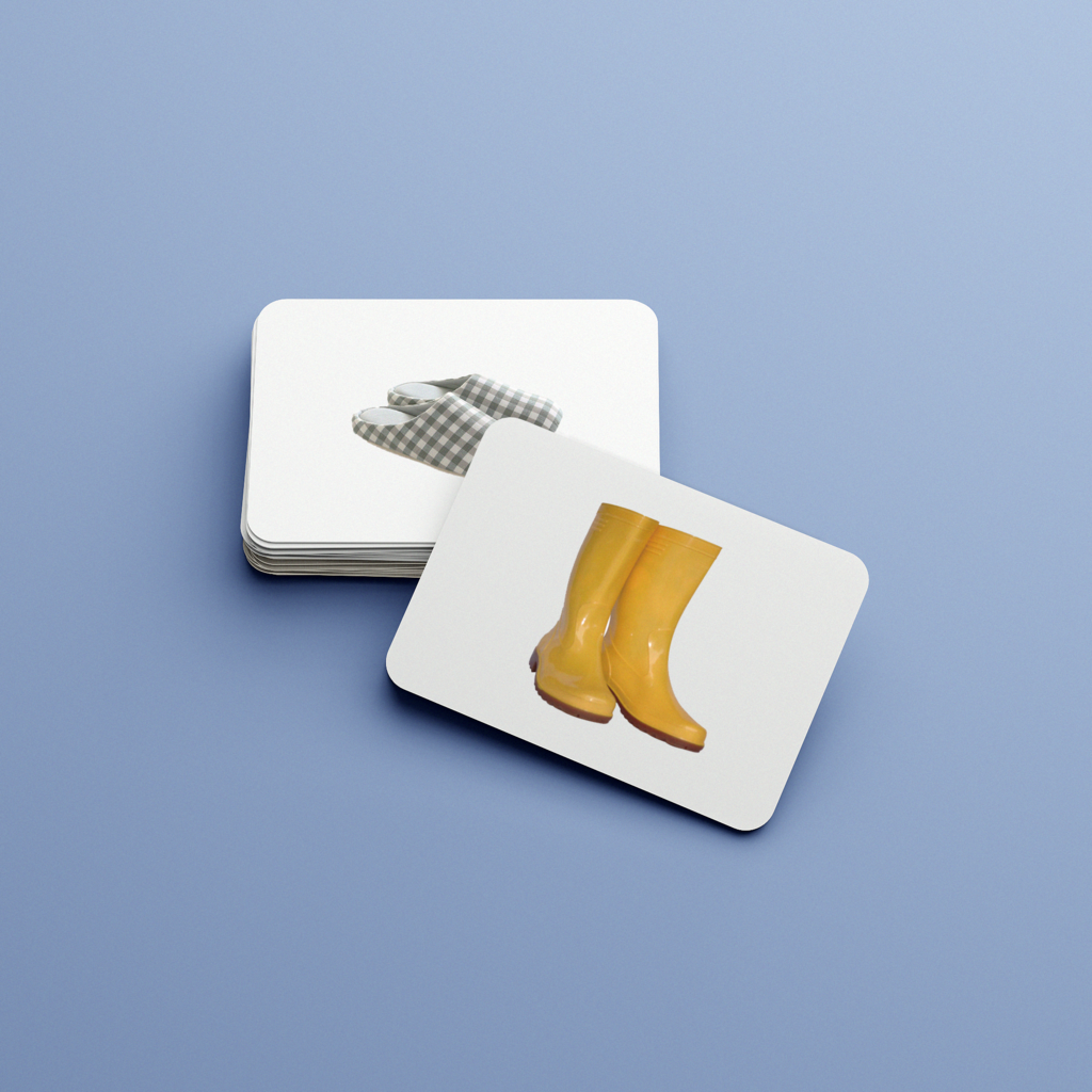 Обувь. Набор развивающих карточек для детей Монтессори