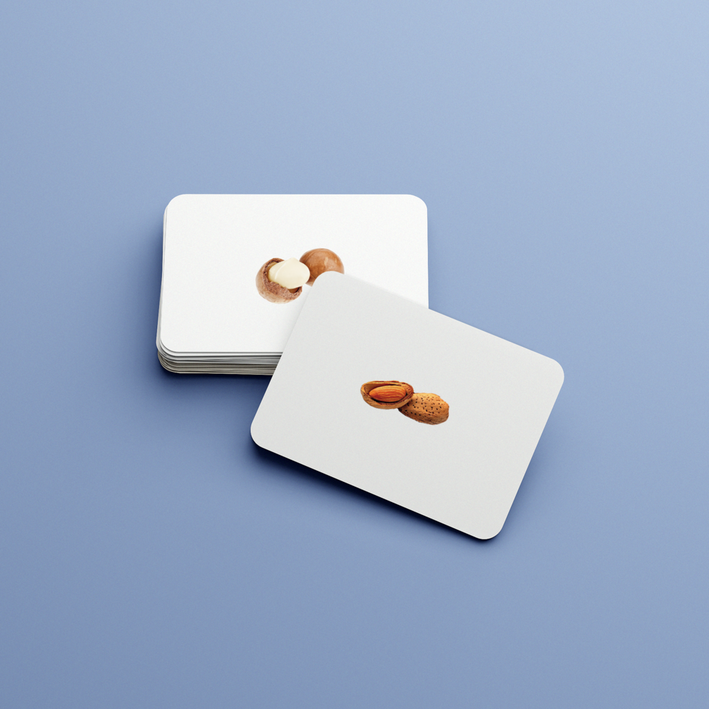 Орехи. Набор развивающих карточек для детей Монтессори