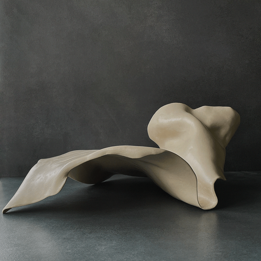 cream wave sculpture