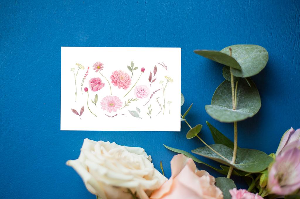 Открытка "Акварельные цветы"