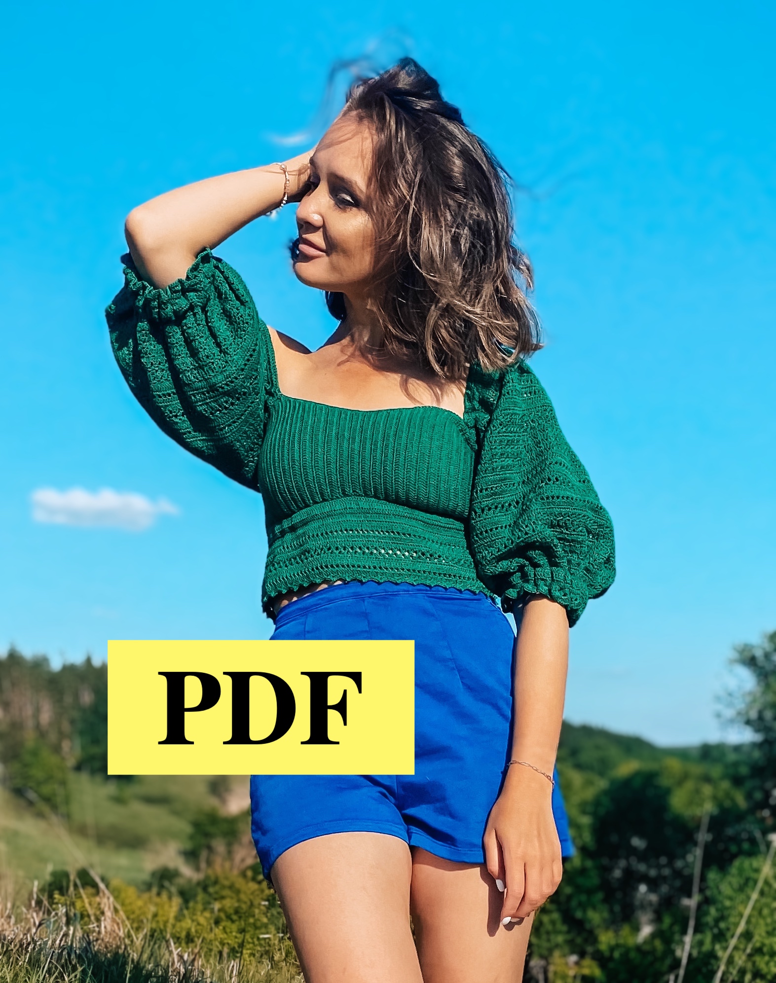 топ с рукавами буфами