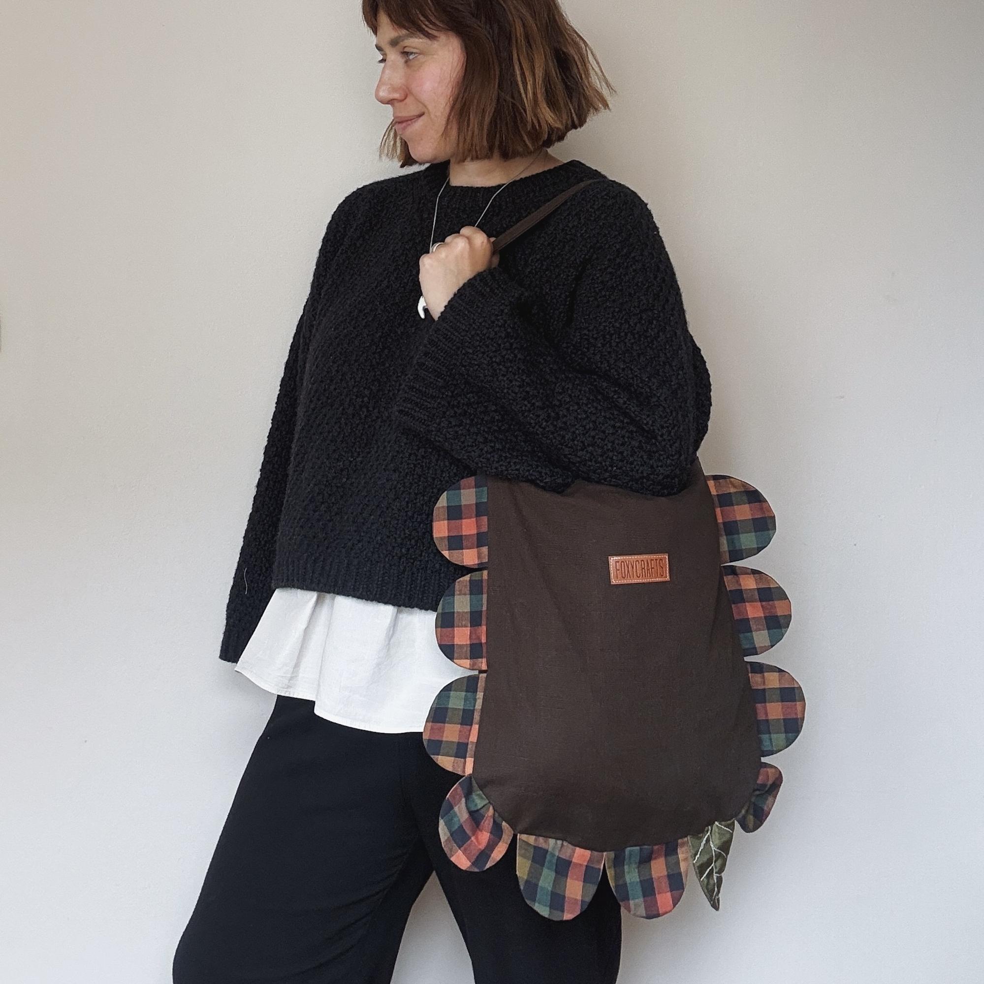 Сумка РОМАШКА коричневая