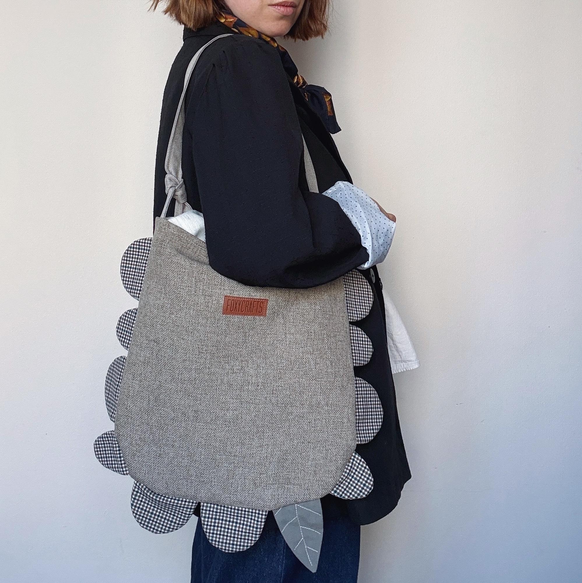 Сумка РОМАШКА беж и клеточка