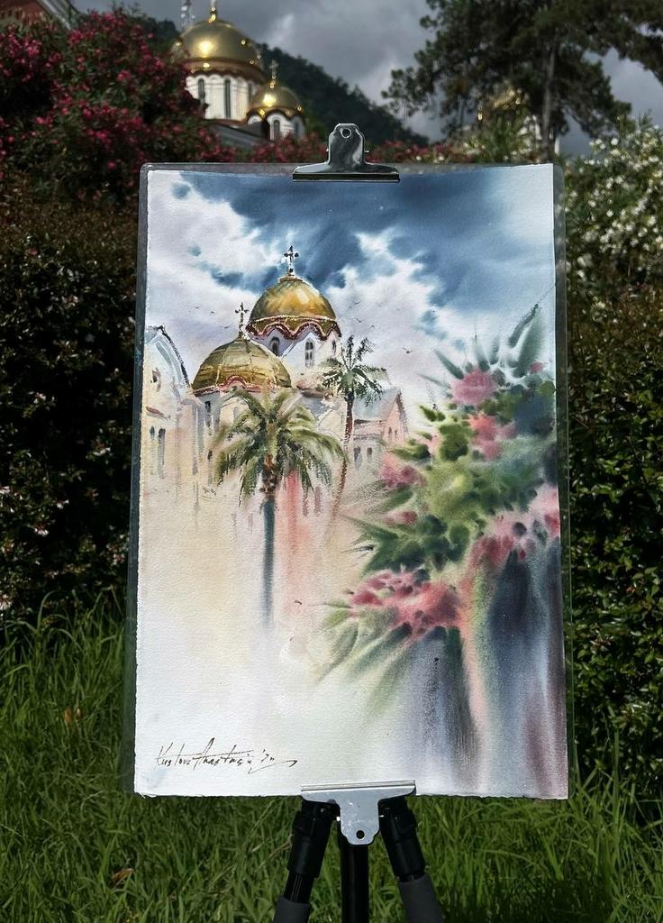 Картина  "Новоафонский монастырь"