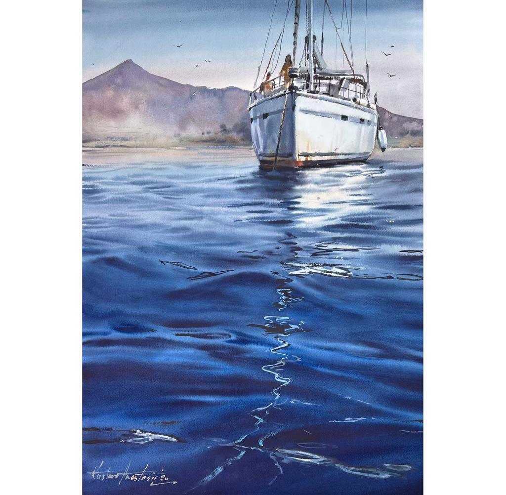 Картина  "Яхта на воде”