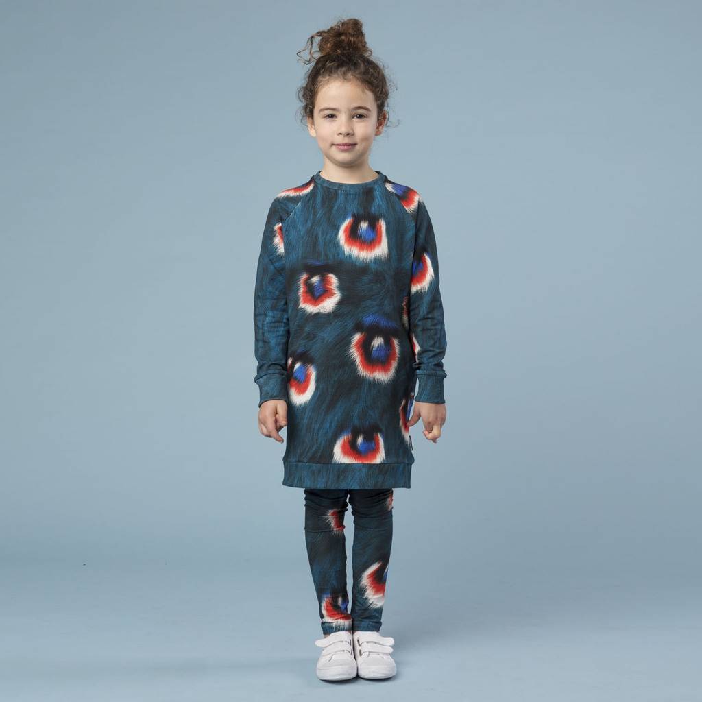 "Перья павлина" Платье и леггинсы Дети.