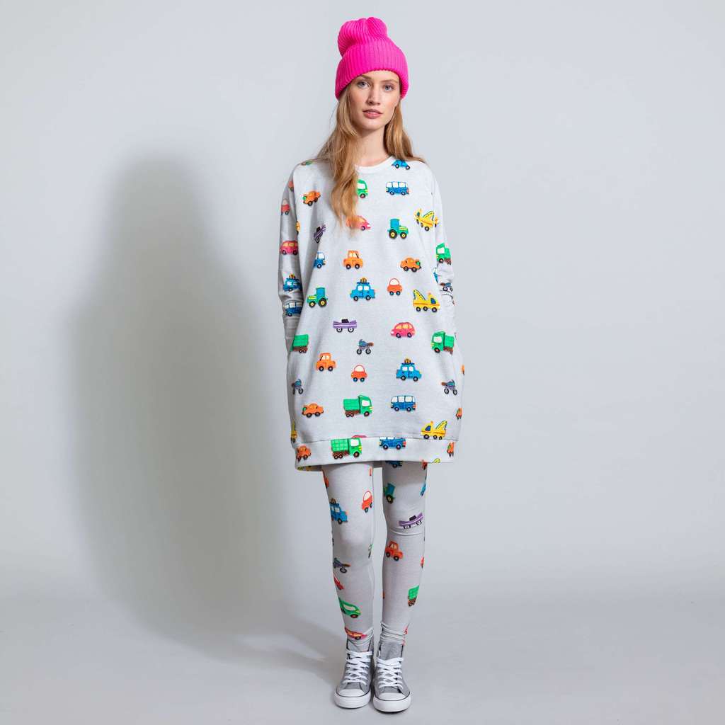 "Глиняные машинки" Платье и леггинсы Жен.