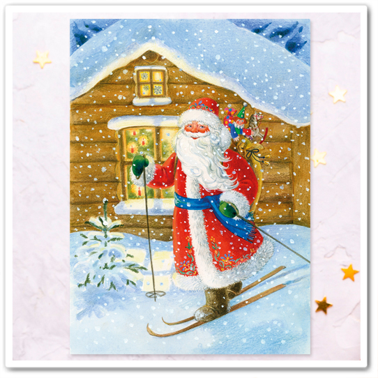 Дед Мороз на лыжах