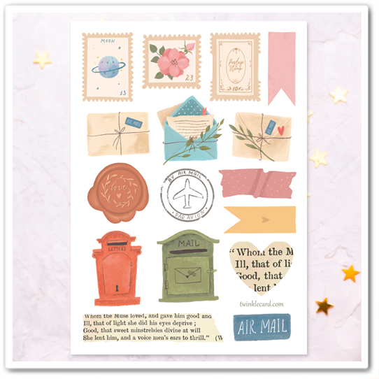 Наклейки "Почтовые элементы"