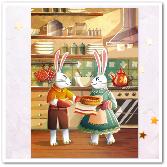 Зайчики. Испекли пирог