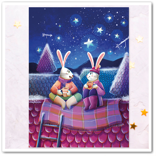 Зайчики. Какао на крыше