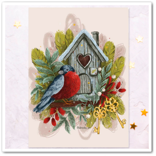 Птички. Рождество. №3