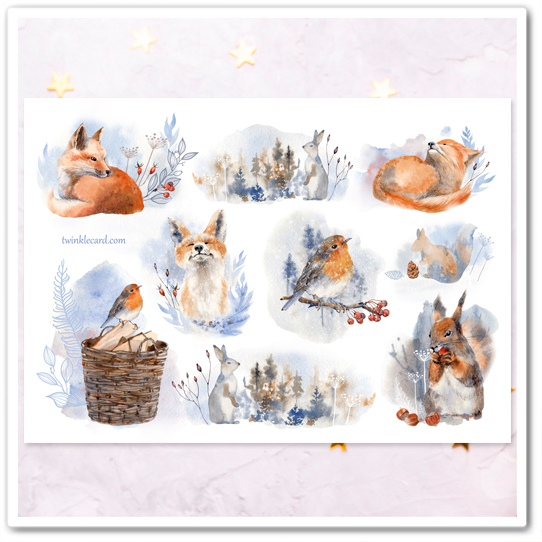 Наклейки "Зима в лесу"