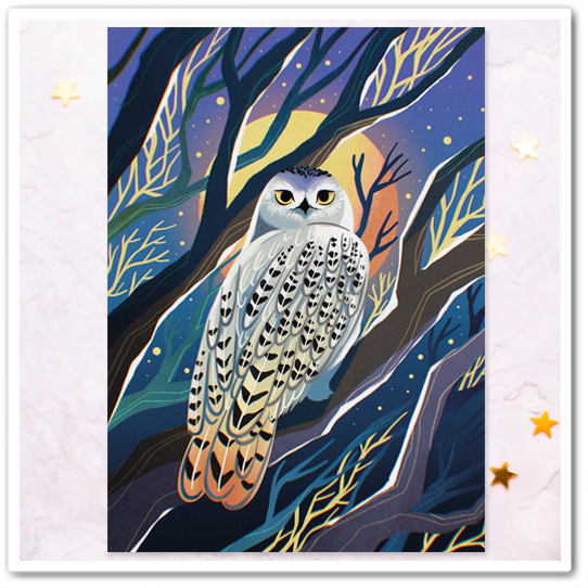 Сова при луне