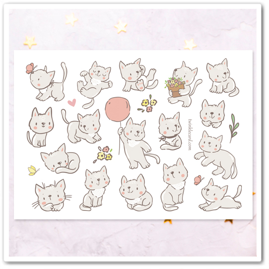 Наклейки "Серый котик"