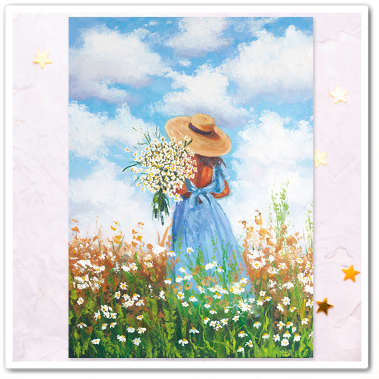 Девушка с ромашками