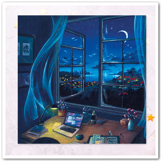 Окно. Летняя ночь