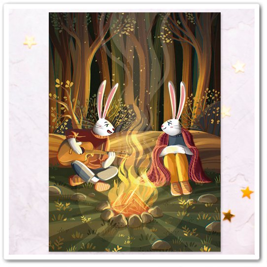 Зайчики. У костра