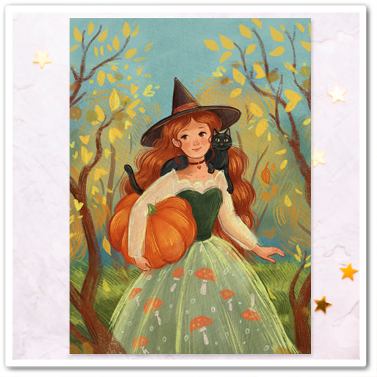 Ведьмочка с тыквой