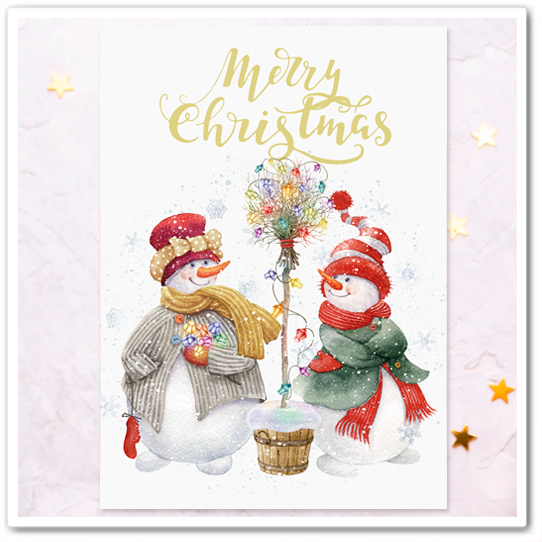 Снеговики. Счастливого Рождества