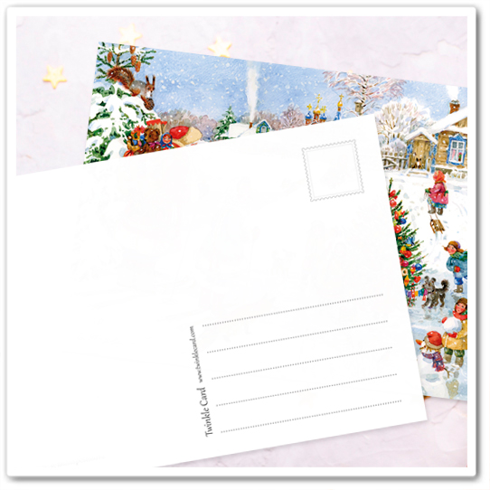 Дед Мороз и Снегурка на лыжах