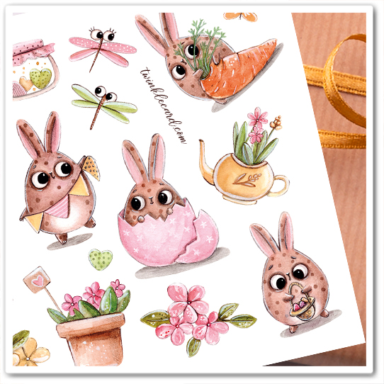 Наклейки "Пасхальный кролик"
