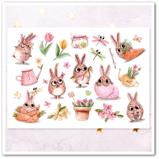 Наклейки "Пасхальный кролик"