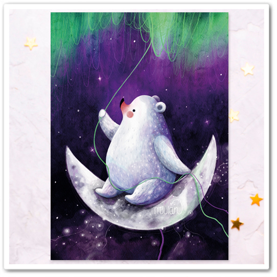 Белый Миша. На месяце