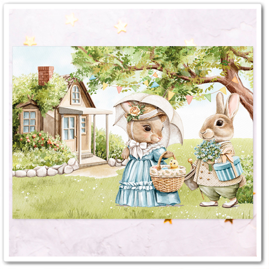 Семья кроликов. Праздник Пасхи